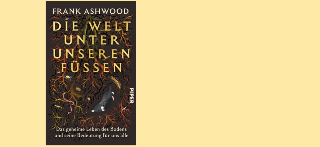 Vor gelbem Hintergrund ein dunkler Buchtitel mit der Schrift 